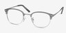 Links Matte Gray MetalEyeglass Frames from EyeBuyDirect, Angle View