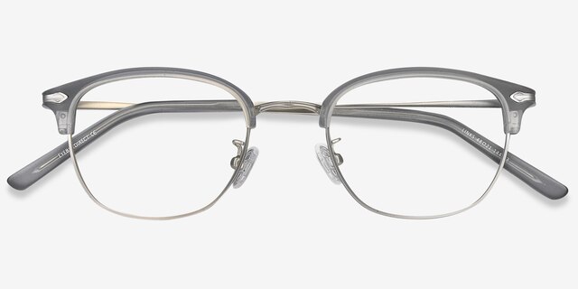 Links Matte Gray MetalEyeglass Frames from EyeBuyDirect, Closed View