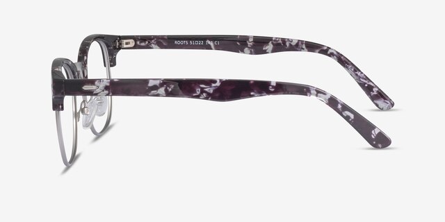 Roots Fleuries Plastic-metalMontures de lunettes de vue d'EyeBuyDirect, Vue de Côté
