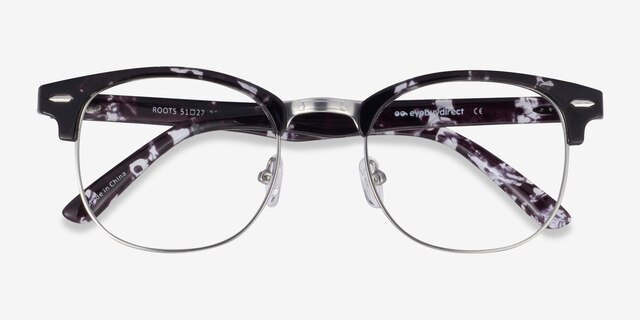Roots Fleuries Plastic-metalMontures de lunettes de vue d'EyeBuyDirect, Vue Rapprochée