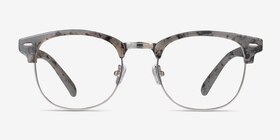 Roots Speckled Gray Plastic-metal Montures de lunettes de vue d'EyeBuyDirect, Vue de Face