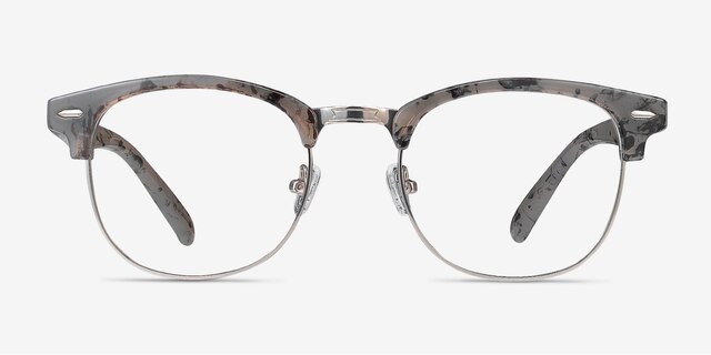 Roots Speckled Gray Plastic-metalEyeglass Frames from EyeBuyDirect, Front View