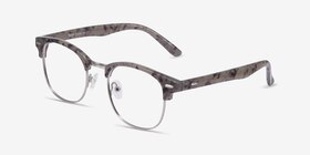 Roots Speckled Gray Plastic-metal Montures de lunettes de vue d'EyeBuyDirect, Vue d'Angle