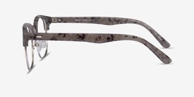 Roots Speckled Gray Plastic-metal Montures de lunettes de vue d'EyeBuyDirect, Vue de Côté