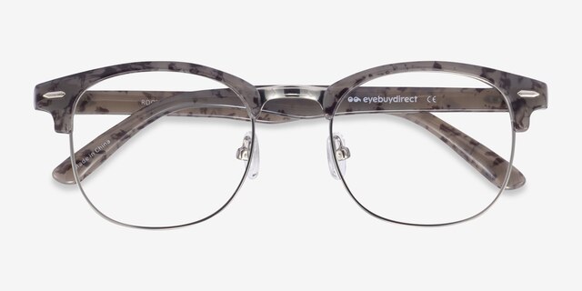 Roots Speckled Gray Plastic-metalEyeglass Frames from EyeBuyDirect, Closed View