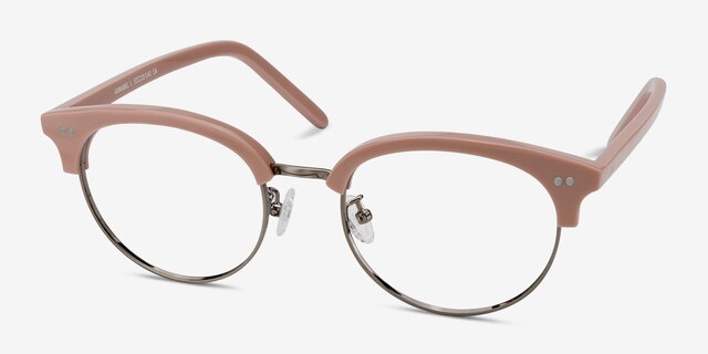 Annabel Pink Acetate-metalEyeglass Frames from EyeBuyDirect, Angle View
