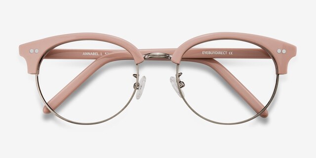 Annabel Pink Acetate-metalEyeglass Frames from EyeBuyDirect, Closed View