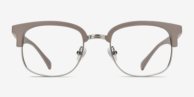 Yokote Gris Plastic-metalMontures de lunettes de vue d'EyeBuyDirect, Vue de Face