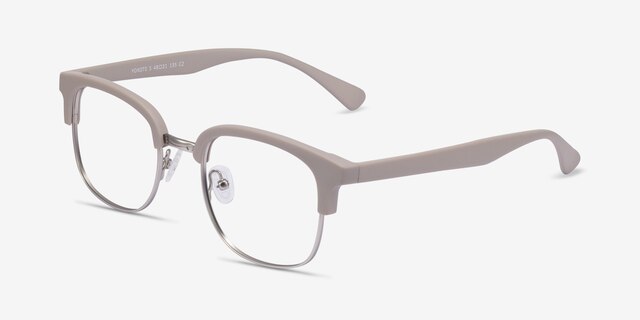 Yokote Gris Plastic-metalMontures de lunettes de vue d'EyeBuyDirect, Vue d'Angle