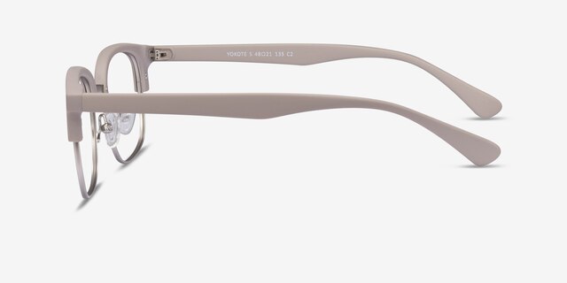 Yokote Gris Plastic-metalMontures de lunettes de vue d'EyeBuyDirect, Vue de Côté