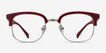 Yokote Matte Burgundy Plastic, MetalEyeglass Frames from EyeBuyDirect, Front View