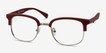 Yokote Matte Burgundy Plastic, MetalEyeglass Frames from EyeBuyDirect, Angle View