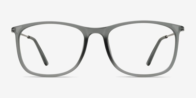 Hurricane Matte Gray Plastic-metalEyeglass Frames from EyeBuyDirect, Front View