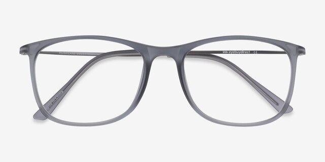 Hurricane Matte Gray Plastic-metalEyeglass Frames from EyeBuyDirect, Closed View