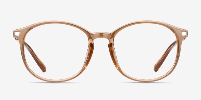 Lindsey Clear Orange Plastic-metalEyeglass Frames from EyeBuyDirect, Front View