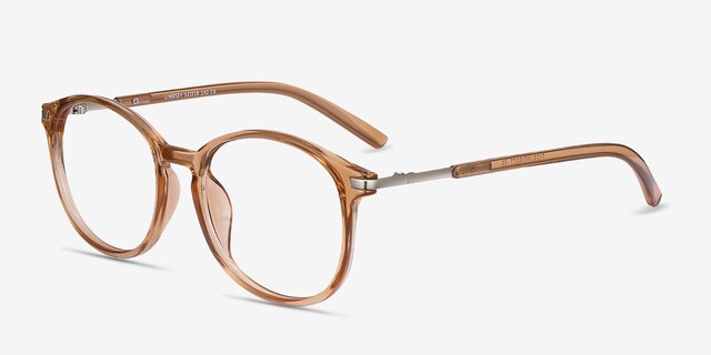 Lindsey Clear Orange Plastic-metalEyeglass Frames from EyeBuyDirect, Angle View