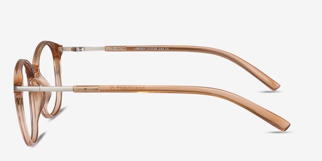 Lindsey Clear Orange Plastic-metalEyeglass Frames from EyeBuyDirect, Side View