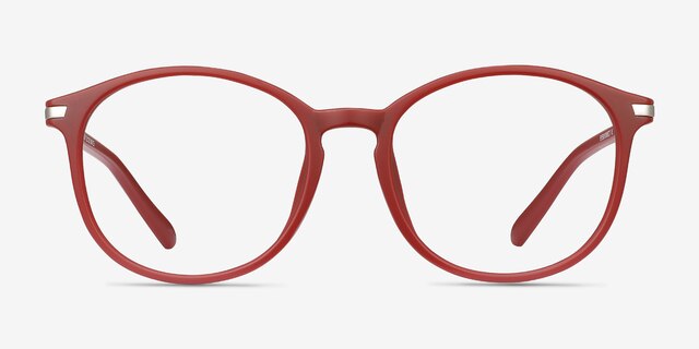 Lindsey Burgundy Plastic-metalMontures de lunettes de vue d'EyeBuyDirect, Vue de Face