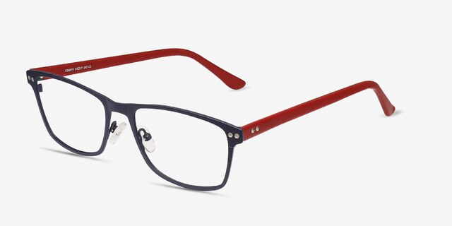 Comity Navy Acetate-metalEyeglass Frames from EyeBuyDirect, Angle View