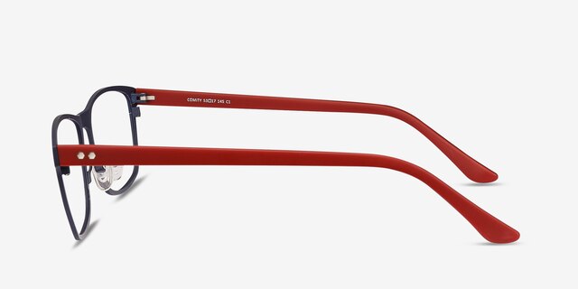 Comity Navy Acetate-metalEyeglass Frames from EyeBuyDirect, Side View
