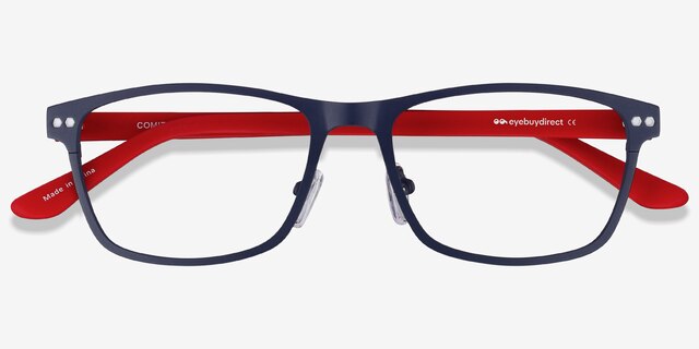 Comity Navy Acetate-metalEyeglass Frames from EyeBuyDirect, Closed View
