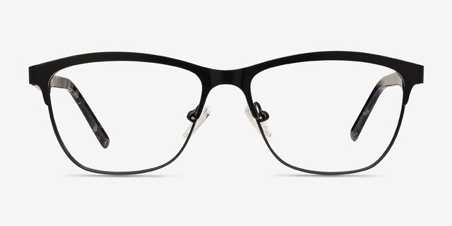 Volary Black Acetate-metalEyeglass Frames from EyeBuyDirect, Front View