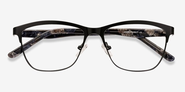Volary Black Acetate-metalEyeglass Frames from EyeBuyDirect, Closed View