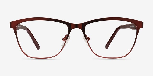 Volary Red Acetate-metalEyeglass Frames from EyeBuyDirect, Front View