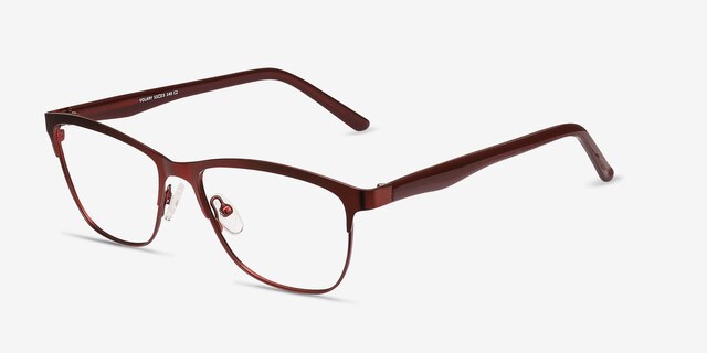 Volary Red Acetate-metalEyeglass Frames from EyeBuyDirect, Angle View