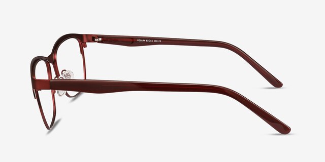 Volary Red Acetate-metalEyeglass Frames from EyeBuyDirect, Side View