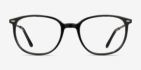 Eros Black Acetate-metal Eyeglass Frames