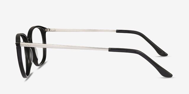 Eros Black Acetate-metalEyeglass Frames from EyeBuyDirect, Side View