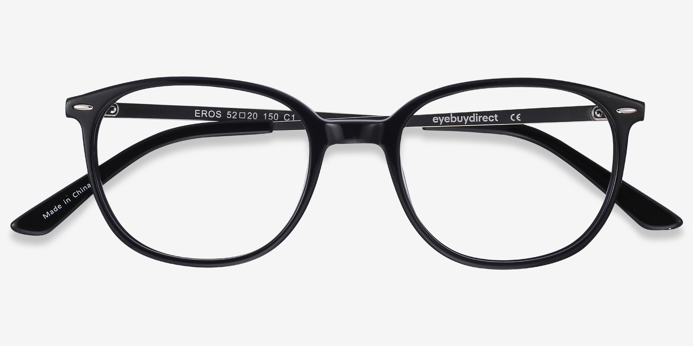 Eros Oval Black Full Rim Eyeglasses | Eyebuydirect