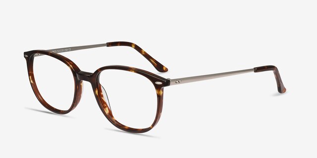 Eros Tortoise Acetate-metalEyeglass Frames from EyeBuyDirect, Angle View