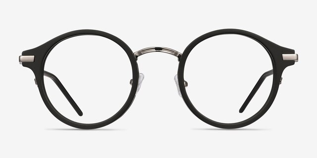 Roto Black Acetate-metalEyeglass Frames from EyeBuyDirect, Front View