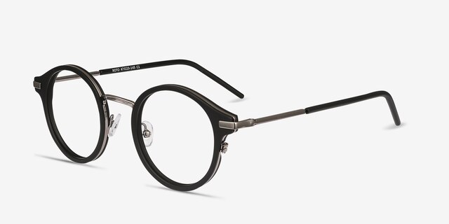 Roto Black Acetate-metalEyeglass Frames from EyeBuyDirect, Angle View