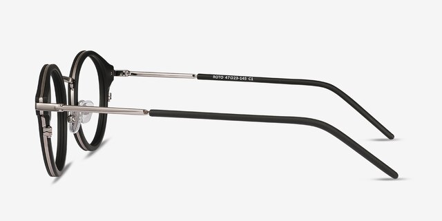 Roto Black Acetate-metalEyeglass Frames from EyeBuyDirect, Side View