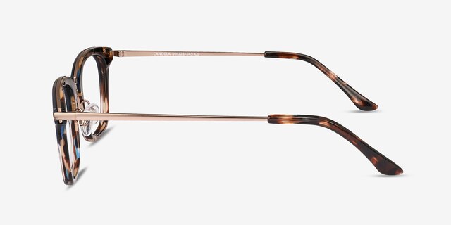 Candela Blue Floral Acetate-metalEyeglass Frames from EyeBuyDirect, Side View