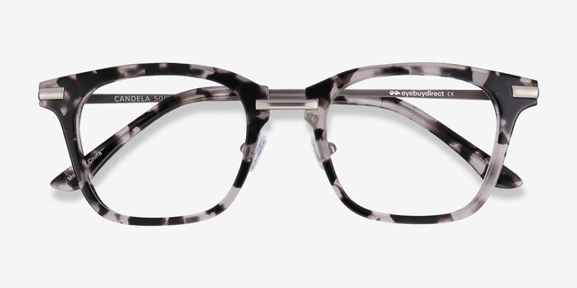 Candela Gray Floral Acetate-metalEyeglass Frames from EyeBuyDirect, Closed View