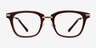 Candela Burgundy Acetate-metalMontures de lunettes de vue d'EyeBuyDirect, Vue de Face