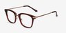 Candela Burgundy Acetate-metalMontures de lunettes de vue d'EyeBuyDirect, Vue d'Angle