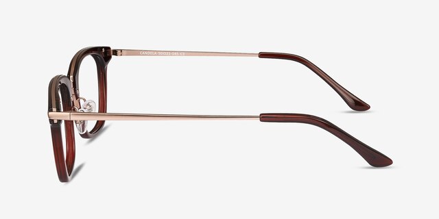 Candela Burgundy Acetate-metalMontures de lunettes de vue d'EyeBuyDirect, Vue de Côté
