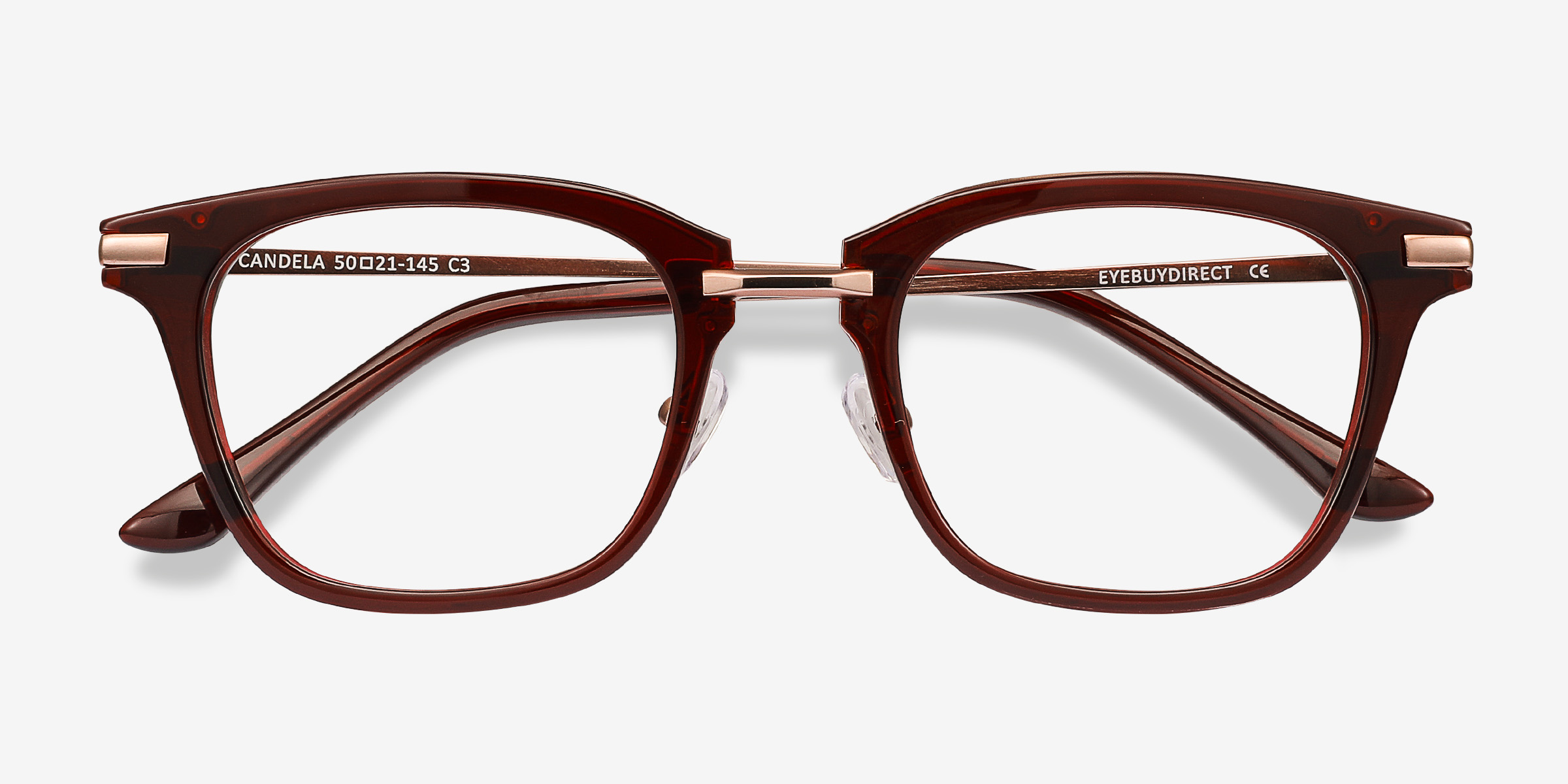 Candela Square Burgundy Glasses for Women | Eyebuydirect