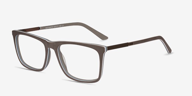 Instance Brown Acetate-metalEyeglass Frames from EyeBuyDirect, Angle View