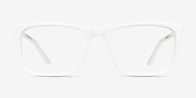 Instance White Acetate-metalEyeglass Frames from EyeBuyDirect, Front View