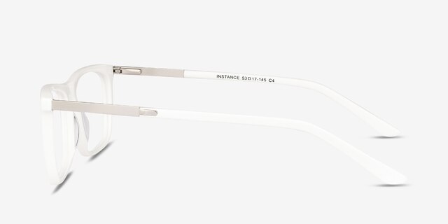 Instance White Acetate-metalEyeglass Frames from EyeBuyDirect, Side View