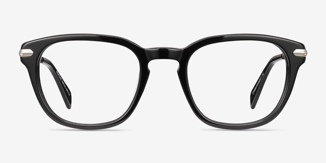 Quazar Black AcetateEyeglass Frames from EyeBuyDirect, Front View