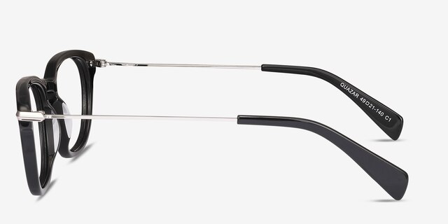 Quazar Black AcetateEyeglass Frames from EyeBuyDirect, Side View