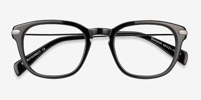 Quazar Black AcetateEyeglass Frames from EyeBuyDirect, Closed View