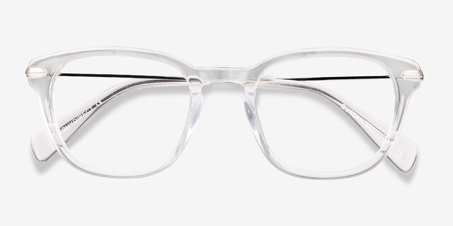 Quazar Clear Acetate-metalEyeglass Frames from EyeBuyDirect, Closed View